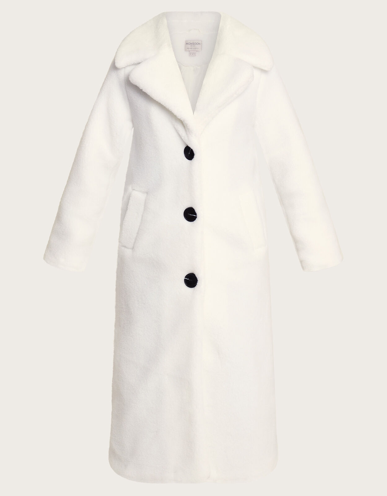 Trinity Long Teddy Coat Ivory