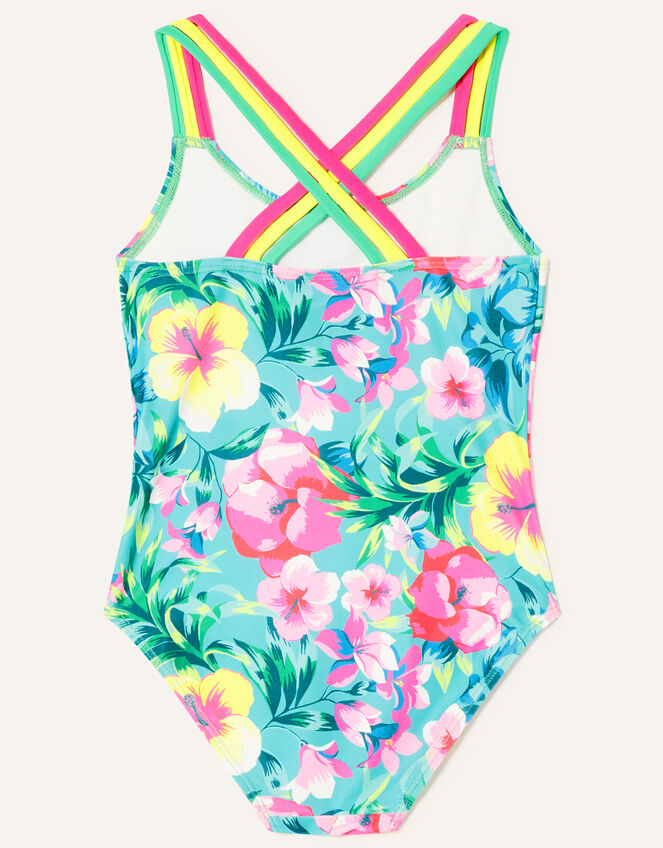 Tropical Floral Swimsuit, Green (GREEN), large
