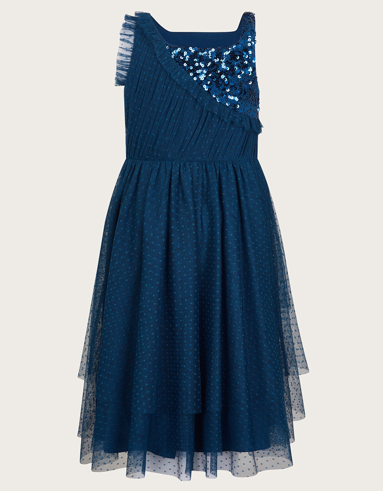 Kylie Sequin Shoulder Dress Blue