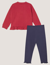 Christmas Tree Sweatshirt & Leggings Set, Red (BURGUNDY), large