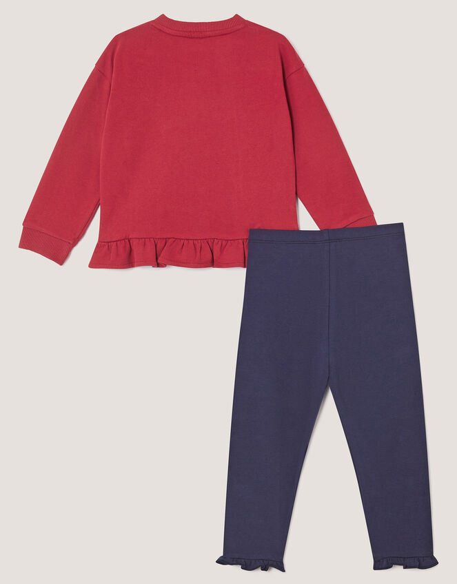 Christmas Tree Sweatshirt & Leggings Set, Red (BURGUNDY), large