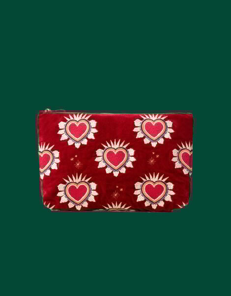 Elizabeth Scarlett Sacred Heart Velvet Pouch, , large