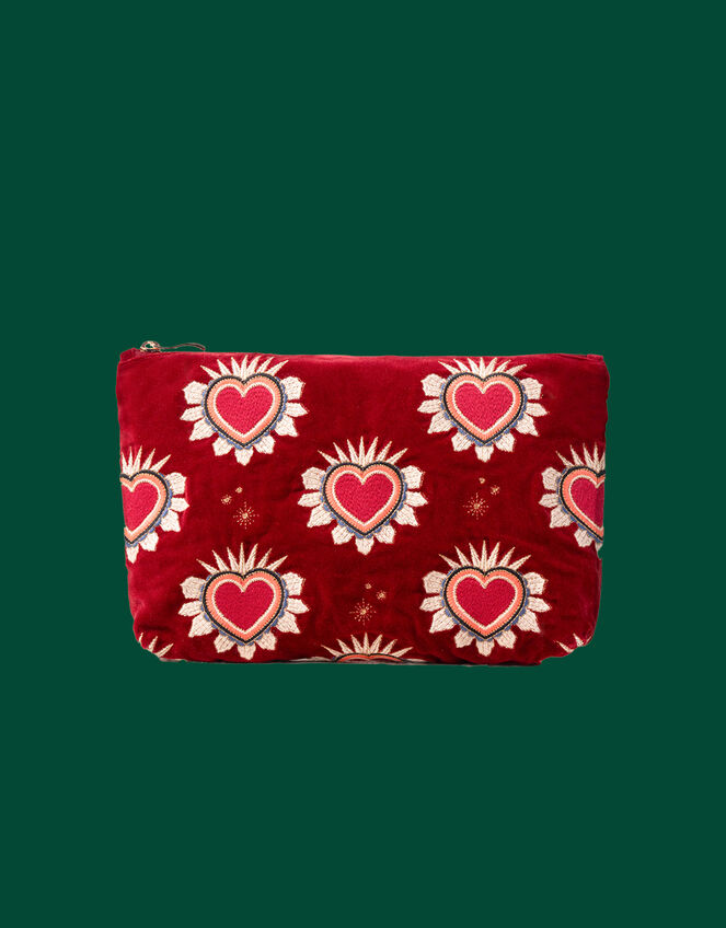 Elizabeth Scarlett Sacred Heart Velvet Pouch, , large
