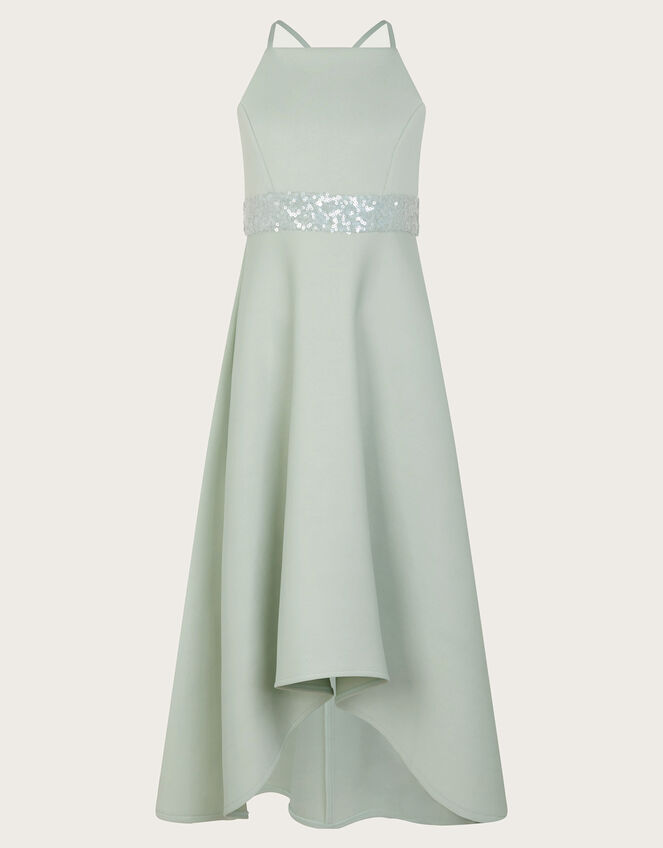 Strappy Sequin High-Low Prom Dress, Green (SAGE), large