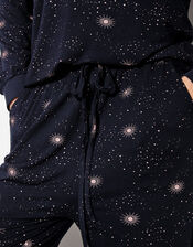 Stormi Star Print Long Pyjamas Set, Blue (NAVY), large