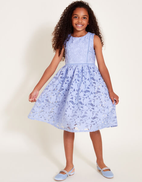 Kimberley Cutwork Lace Dress, Blue (BLUE), large