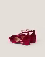 Bow Velvet Heels, Red (RED), large