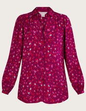Sara Animal Print Blouse, Pink (PINK), large
