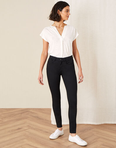 Nadine Short Length Jeans with Organic Cotton Black, Black (BLACK), large