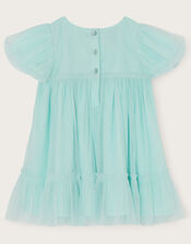 Baby 3D Heart Mesh Dress, Blue (BLUE), large