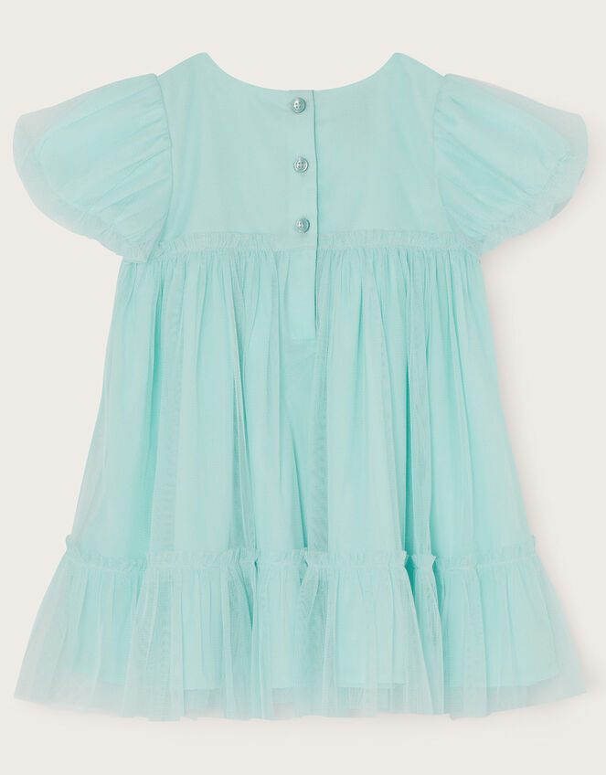 Baby 3D Heart Mesh Dress, Blue (BLUE), large