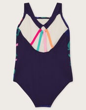 Wild Animal Print Swimsuit, Blue (NAVY), large