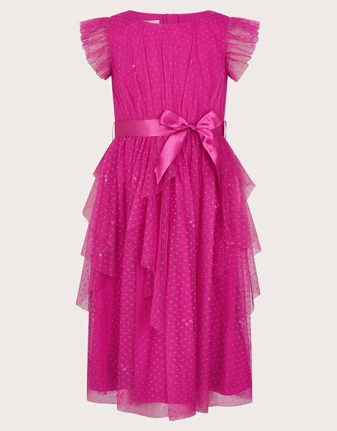 Stacie Waterfall Dress, Pink (MAGENTA), large