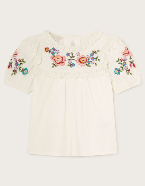 Boutique Embroidered Top, Ivory (IVORY), large