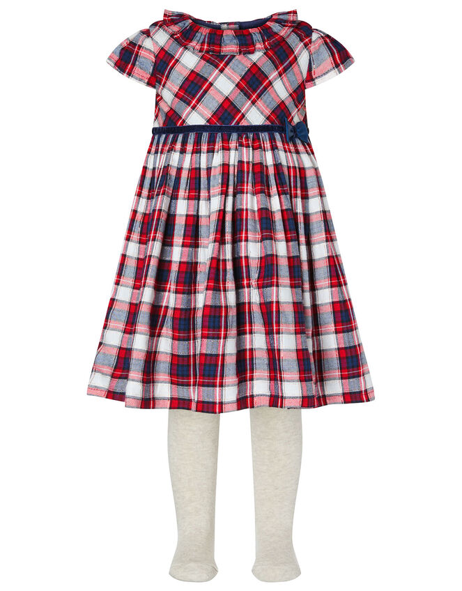 Baby Tartan Dress and Tights Set, Red (RED), large