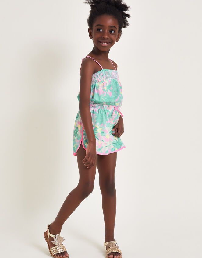 Splash Palm Playsuit, Green (GREEN), large