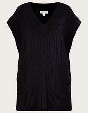 Knit Tabard , Black (BLACK), large