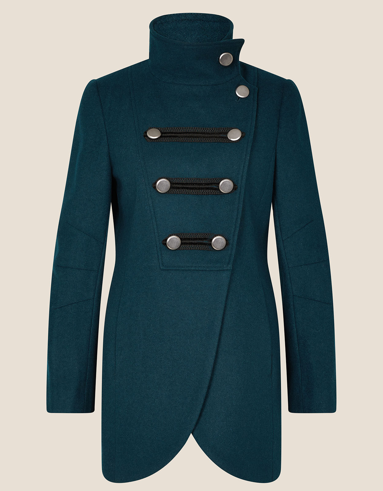 Ladies wool military coat 2025