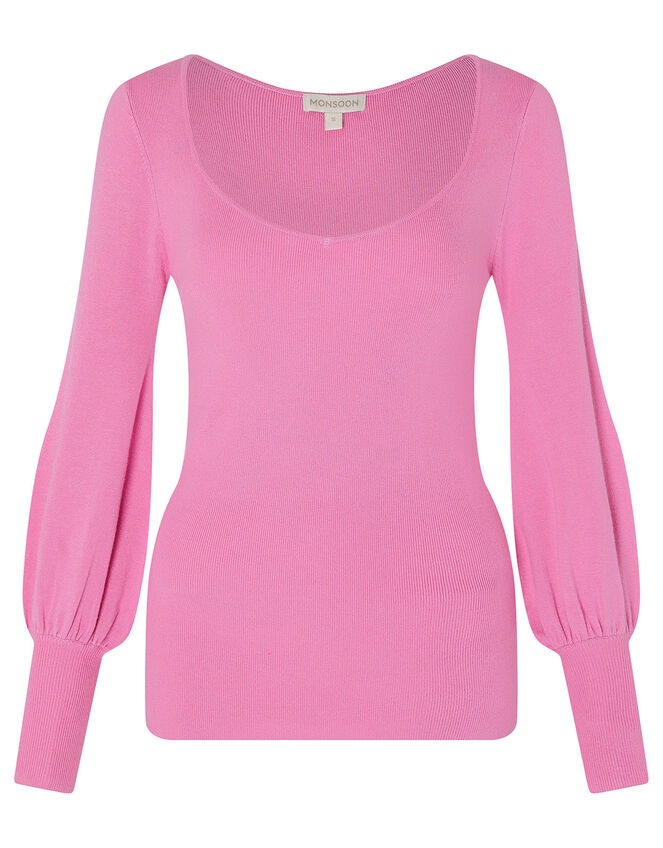 Sweetheart Neck Jumper, Pink (PINK), large