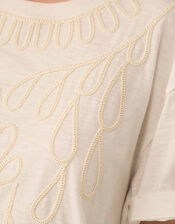 East Florence Floral Embroidered T-shirt, Ivory (IVORY), large