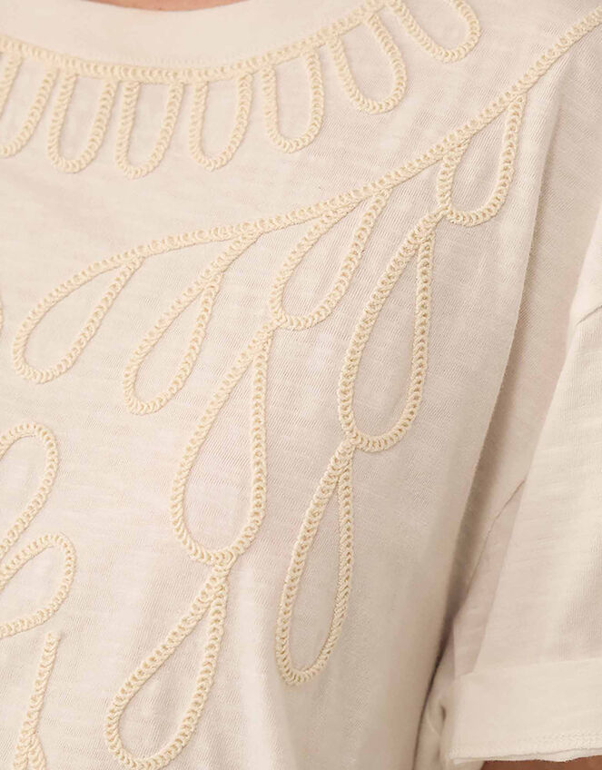 East Florence Floral Embroidered T-shirt, Ivory (IVORY), large