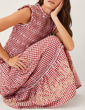 Greta Gingham Maxi Dress, Red (RED), large