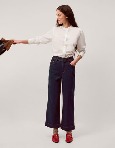 Hallie Regular Cropped Wide Leg Jeans, Blue (INDIGO), large