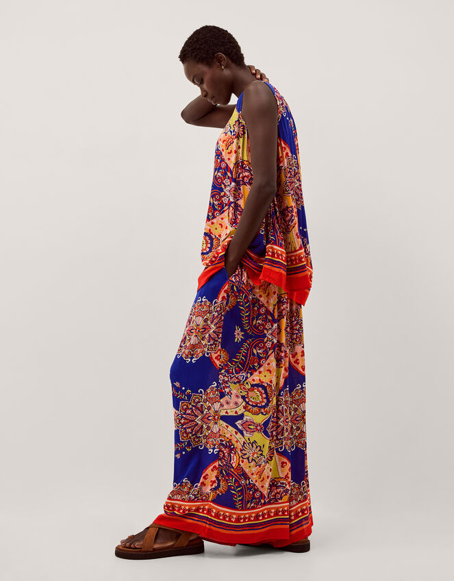 Padma Printed Palazzo Trousers, Blue (COBALT), large