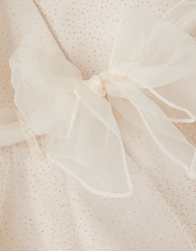 Baby Principesa Appliqu&eacute; Rose Sparkle Dress, Gold (GOLD), large