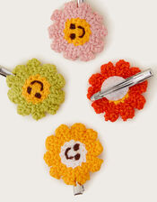 4-Pack Crochet Flower Clips, , large
