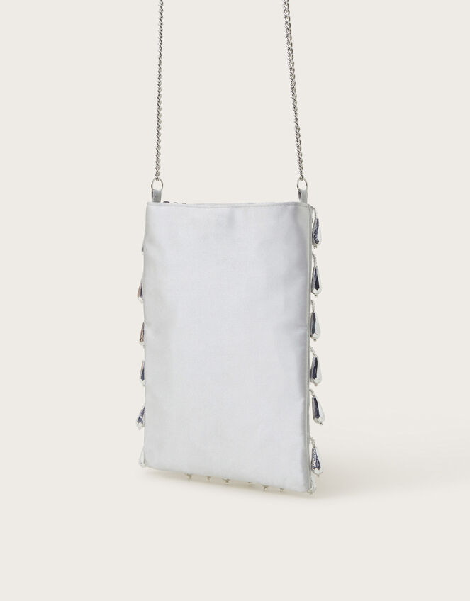Tess Tear Drop Phone Bag, Silver (SILVER), large