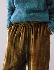 East Rumi Velvet Straight Leg Trousers, Green (GREEN), large