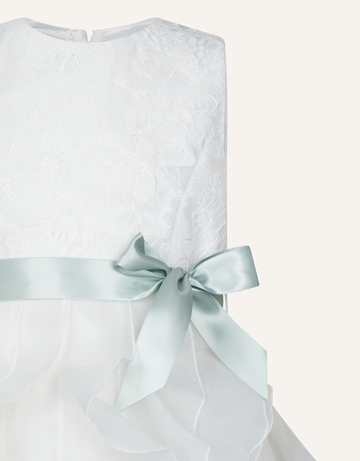 Lace Ruffle Dress Ivory