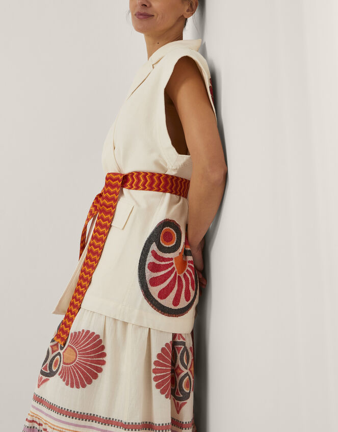 Devotion Twins Laugh Sleeveless Jacquard Jacket, Ivory (IVORY), large