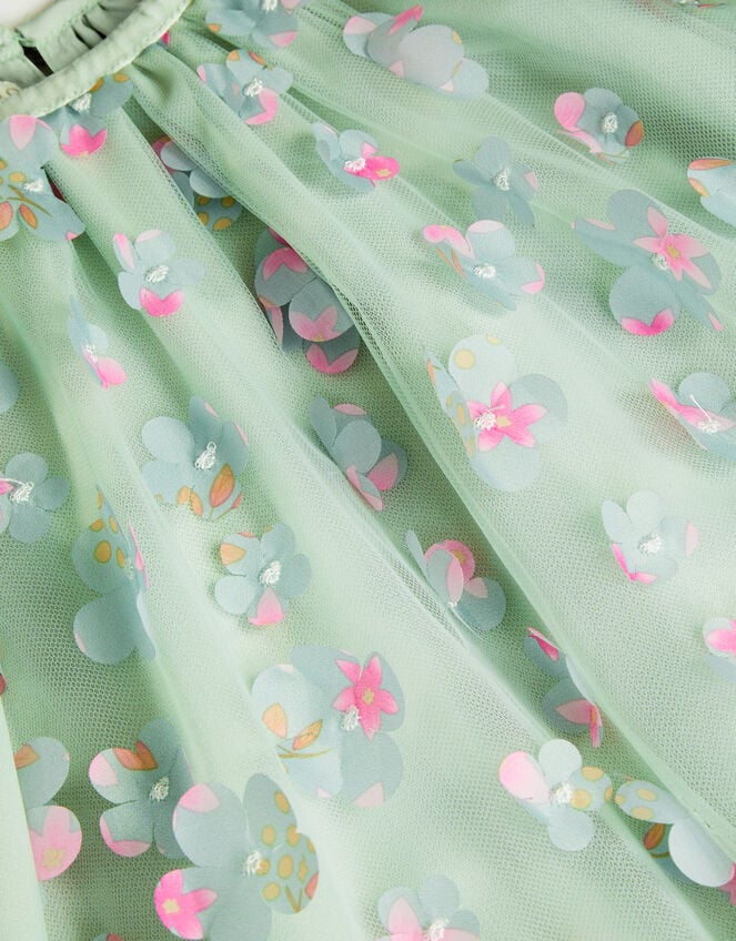 Kala Floral Appliqu&eacute; Party Dress, Green (SAGE), large