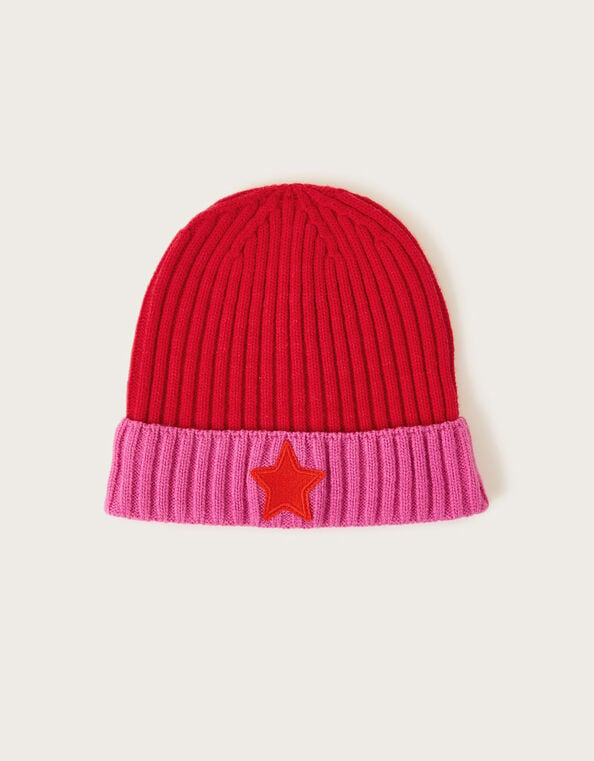 Star Beanie Hat, Pink (PINK), large