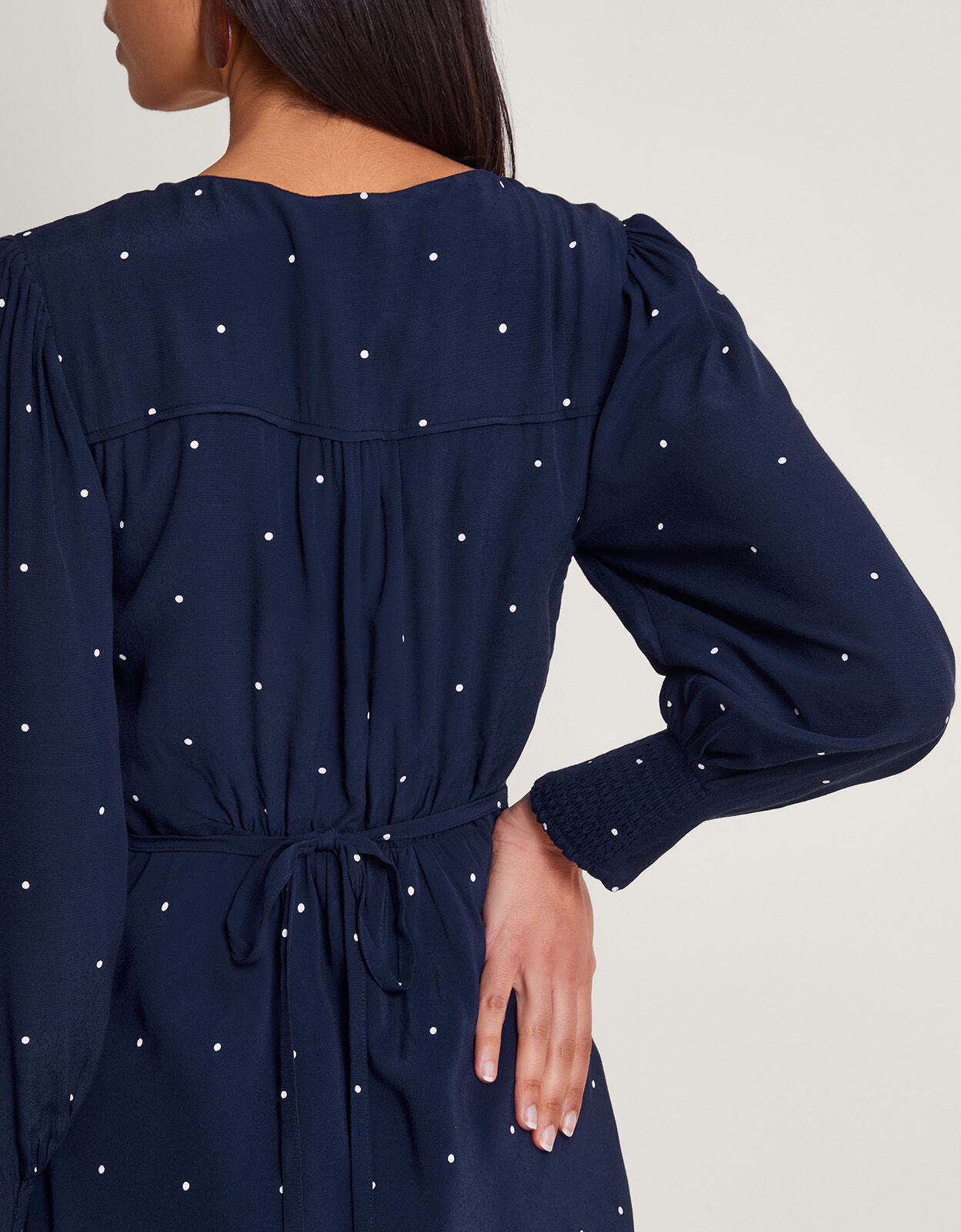 Monsoon blue spot dress store