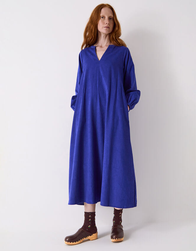 East Mahi Corduroy Midi Dress, Blue (BLUE), large