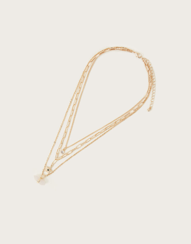 Stone Layered Necklace, , large