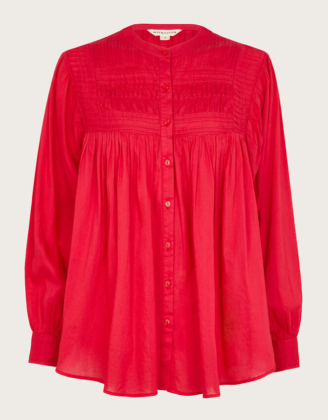 Dahlia Pintuck Shirt, Pink (PINK), large