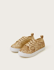 All-Over Glitter Trainers, Gold (GOLD), large