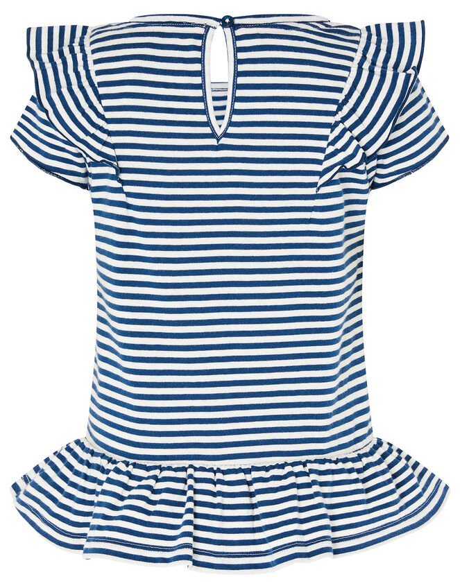 Stripe Heart Top in Organic Cotton , Blue (NAVY), large