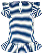 Stripe Heart Top in Organic Cotton , Blue (NAVY), large