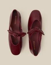 Hari Bow Mary Jane Ballet Flats, Red (BURGUNDY), large
