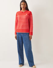 Sae Stripe Jumper, Red (RED), large