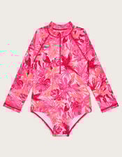 Birds Of Paradise UPF50 Long Sleeve Swimsuit, Pink (PINK), large
