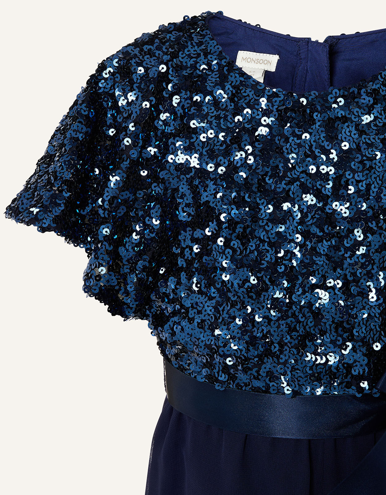 blue sequin jumpsuit