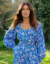 La Galeria Elefante Jodie Flamenco Maxi Dress, Blue (BLUE), large