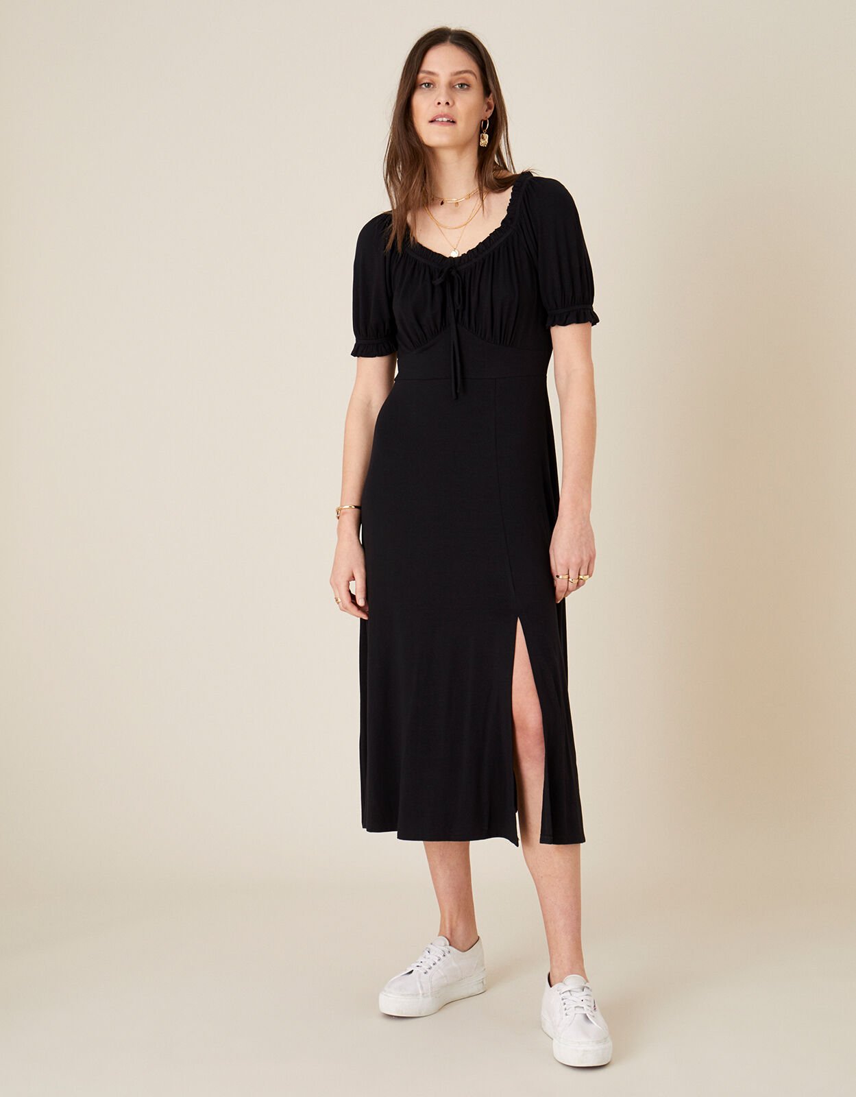 Black jersey summer dress online