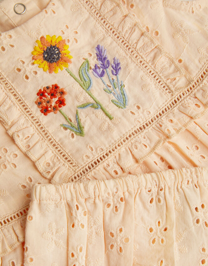 Newborn Broderie Dress and Briefs, Pink (PALE PINK), large